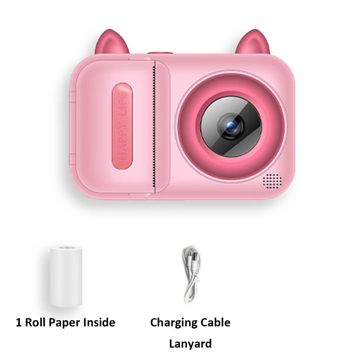 Momentinis spausdintuvas vaikams su fotoaparatu, 1080P vaikiški momentiniai fotoaparatai. Kalėdų ar gimtadienio dovana