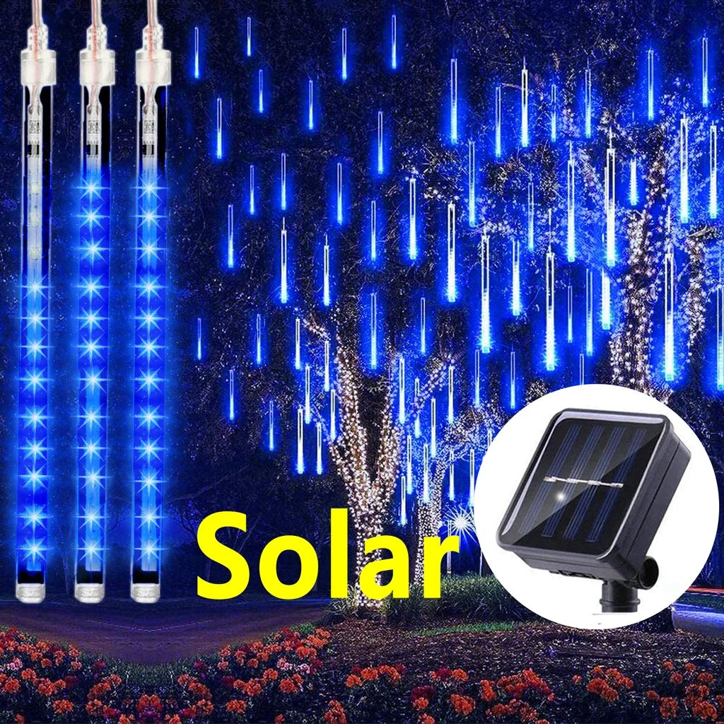 LED meteoru lietūs. Saulės baterijos,IPA 65