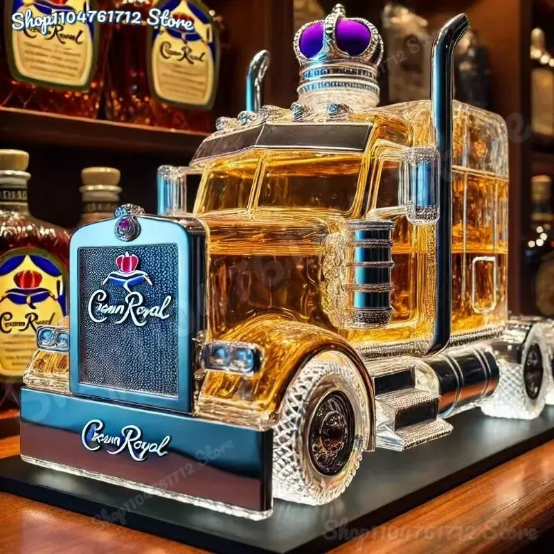 Namų dekoro dovana viskio entuziastams. Automobilio modelis permatomas grafinas