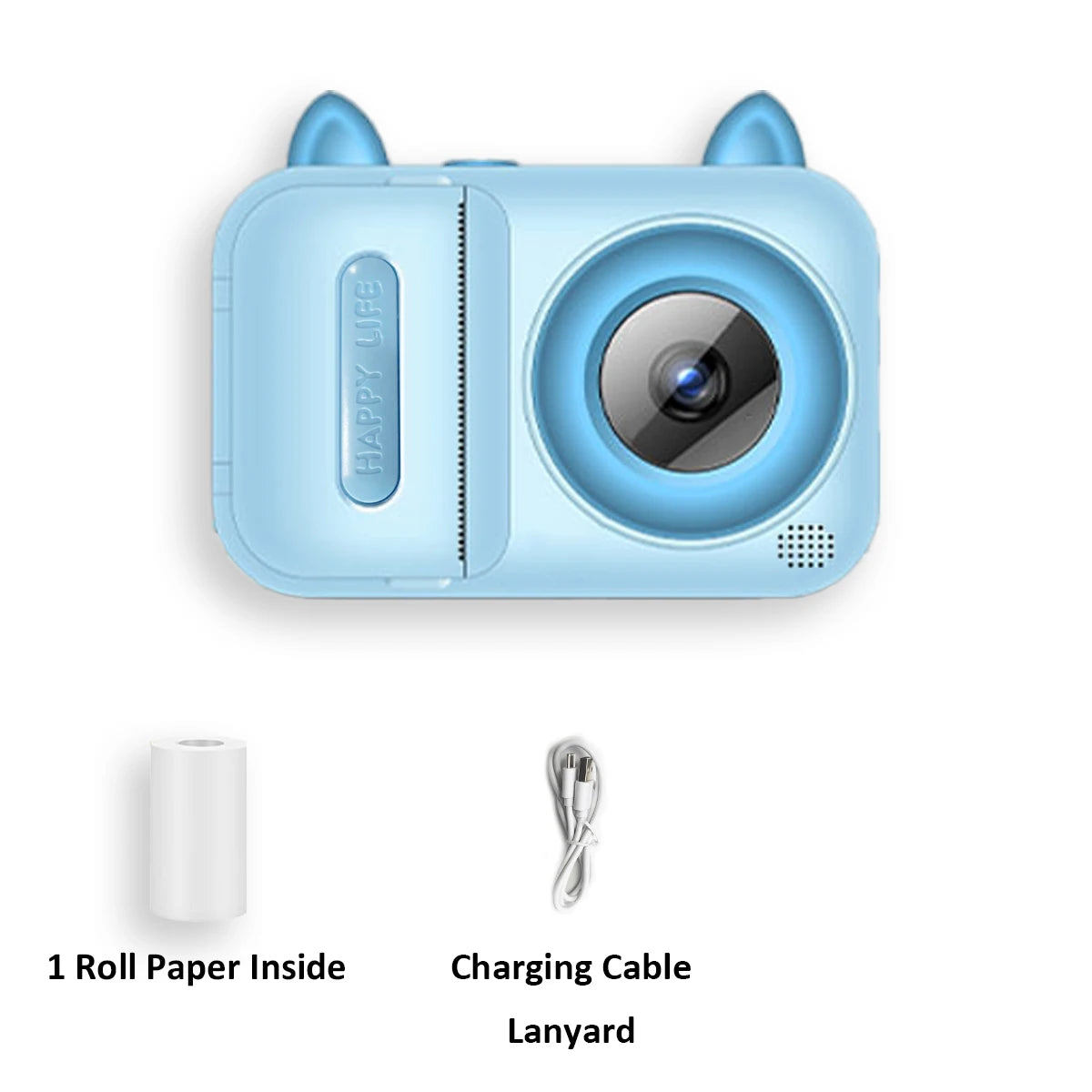 Momentinis spausdintuvas vaikams su fotoaparatu, 1080P vaikiški momentiniai fotoaparatai. Kalėdų ar gimtadienio dovana