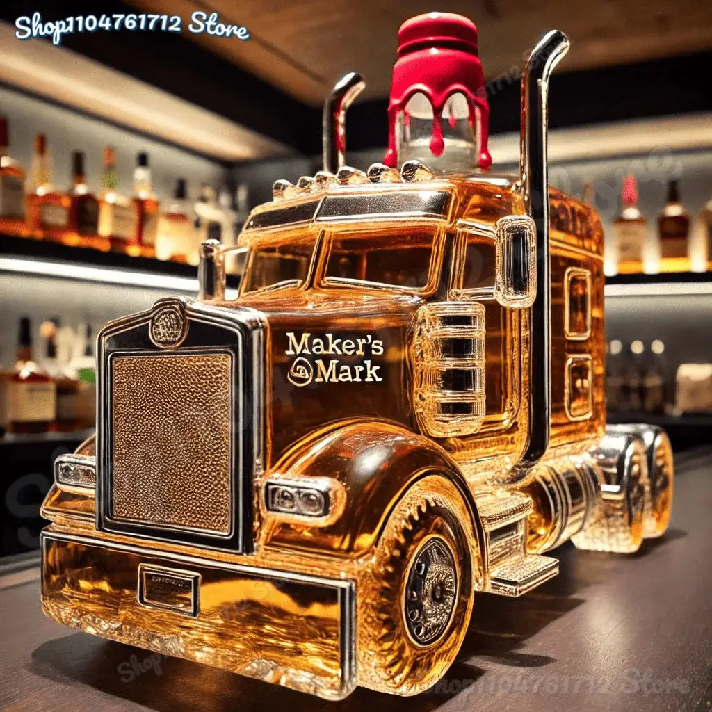 Namų dekoro dovana viskio entuziastams. Automobilio modelis permatomas grafinas